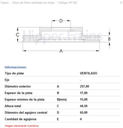 DISCO FRENO DELANTERO ALTERNAT. HIPPER F